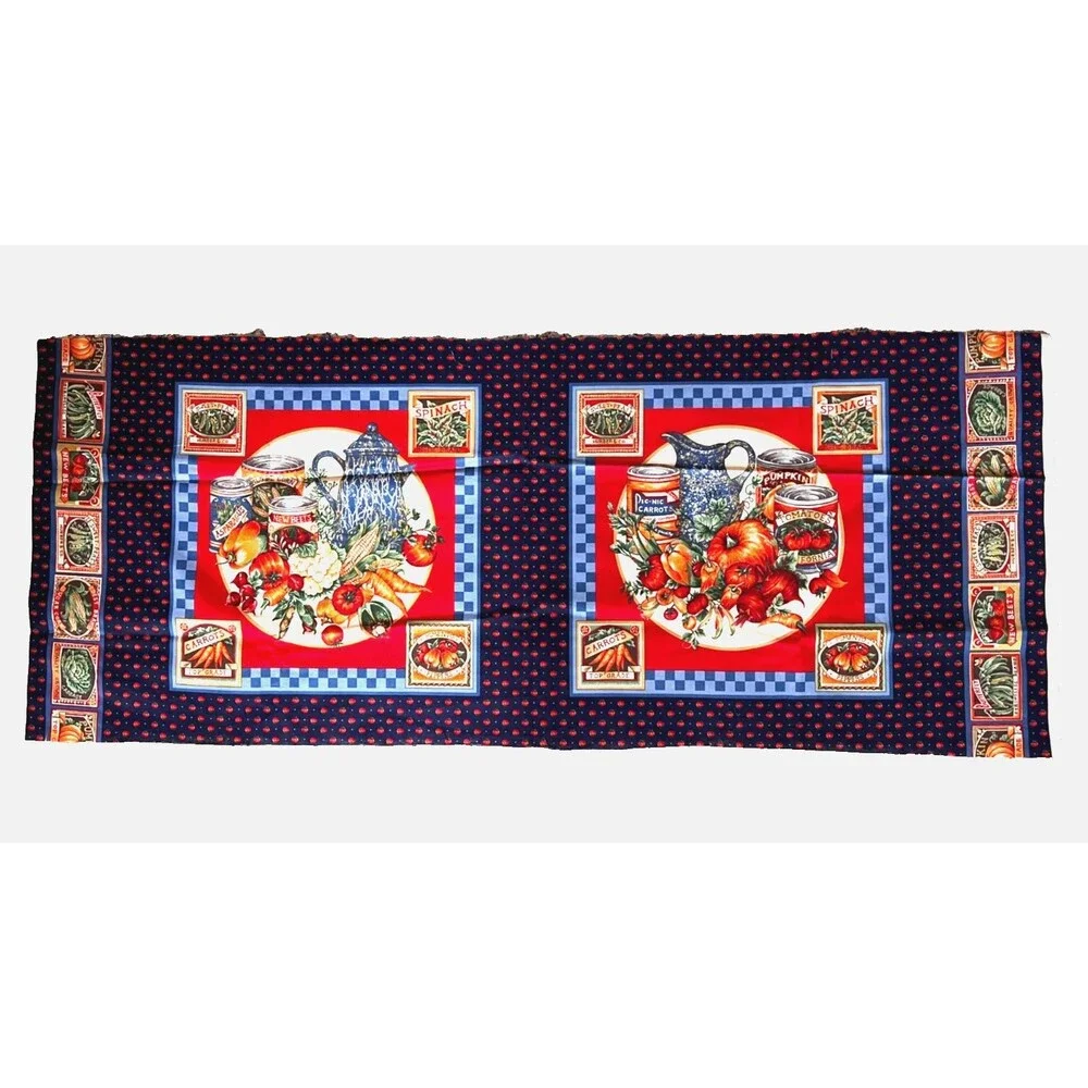 Vtg Garden Veggie Quilt Fabric Pillow Panel VIP Cranston Joan Messmore Farmhouse